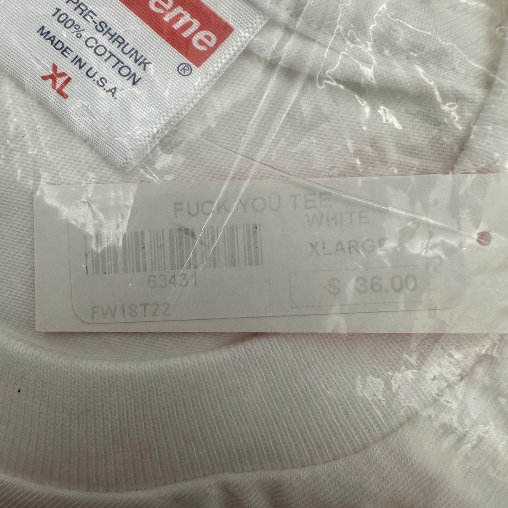 Supreme Mens White FU FW18 Graphic T-Shirt XL - Picture 3 of 4